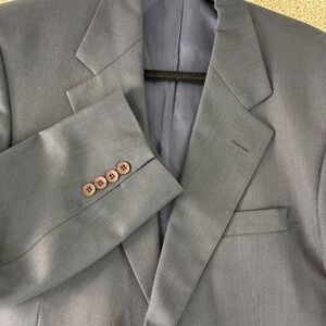 Innocenti Tom James Men's 100% Wool Blue Suit Blazer Jacket & Pant Career Formal